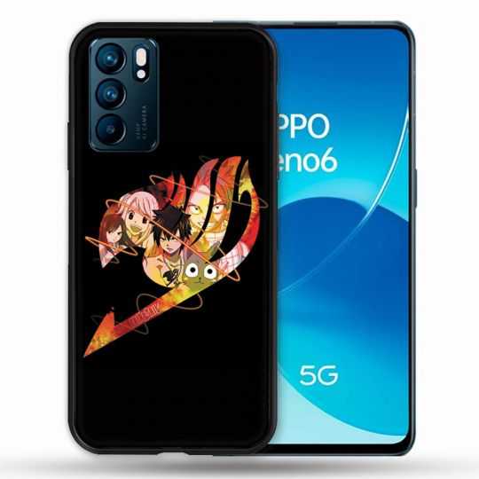 Coque Pour Oppo Reno 6 Manga Fairy Tail Logo Noir