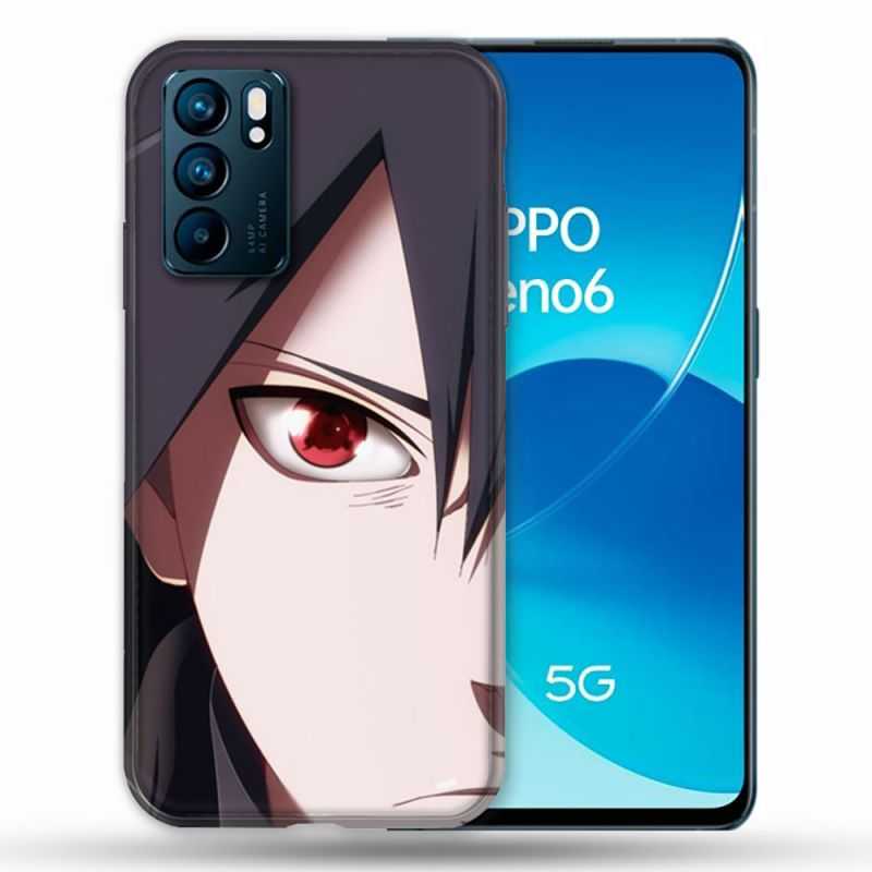 Coque Pour Oppo Reno 6 Manga Naruto Sasuke visage