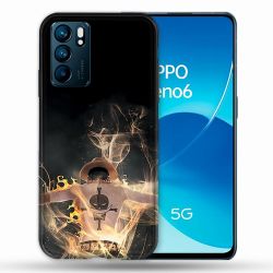 Coque Pour Oppo Reno 6 Manga One Piece Ace Noir