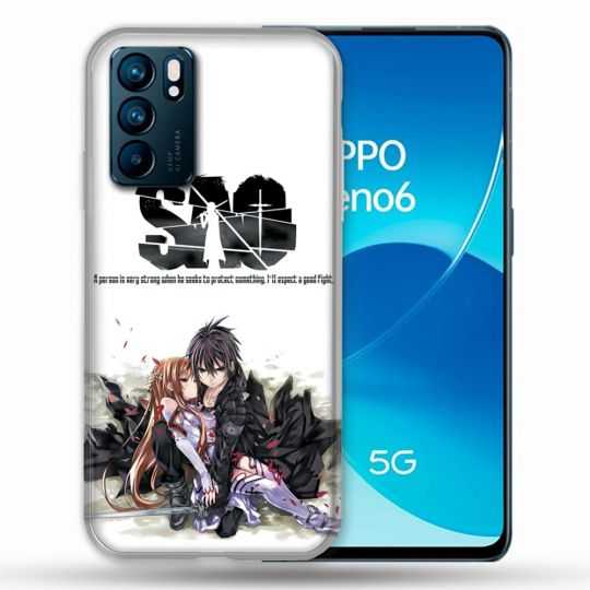 Coque Pour Oppo Reno 6 Manga SAO sword Art Online Blanc