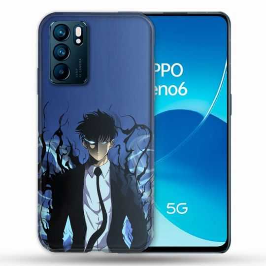 Coque Pour Oppo Reno 6 Manga Solo Leveling Sung Bleu