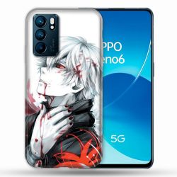 Coque Pour Oppo Reno 6 Manga Tokyo Ghoul Kaneki Blanc