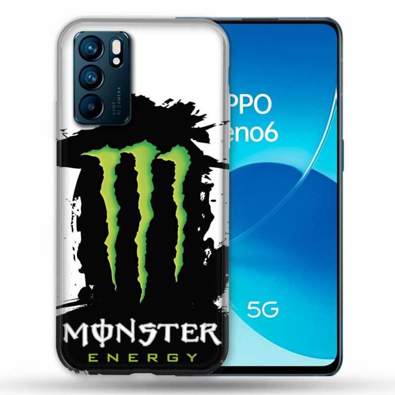 Coque Pour Oppo Reno 6 Monster Energy Tache