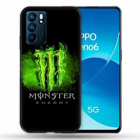 Coque Pour Oppo Reno 6 Monster Energy Vert