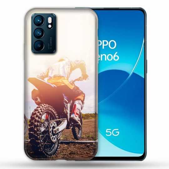 Coque Pour Oppo Reno 6 Moto Cross Soleil