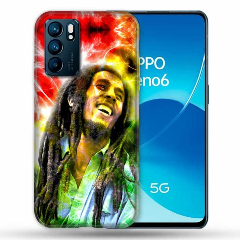 Coque Pour Oppo Reno 6 Musique Bob Marley Color