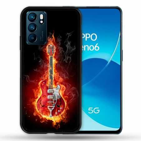 Coque Pour Oppo Reno 6 Musique Guitare Electrique
