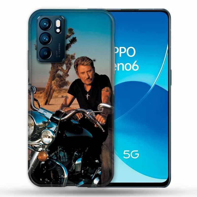 Coque Pour Oppo Reno 6 Musique Johnny Hallyday Moto