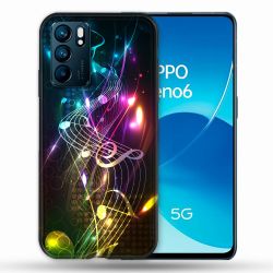 Coque Pour Oppo Reno 6 Musique Partition Multicolore