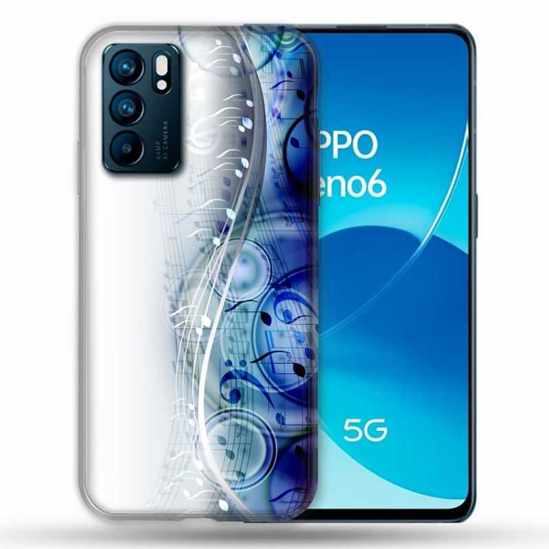 Coque Pour Oppo Reno 6 Musique Partition Vague