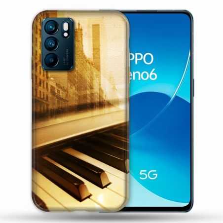 Coque Pour Oppo Reno 6 Musique Piano Retro