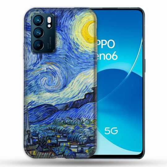 Coque Pour Oppo Reno 6 Peinture La nuit étoilée