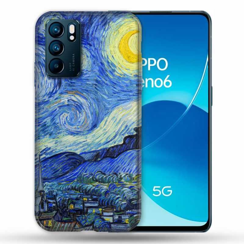 Coque Pour Oppo Reno 6 Peinture La nuit étoilée