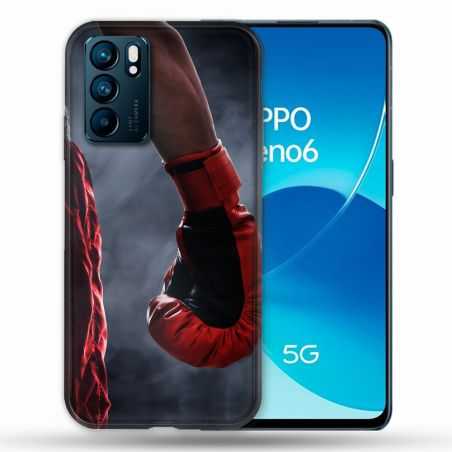 Coque Pour Oppo Reno 6 Sport Boxe Gant Rouge
