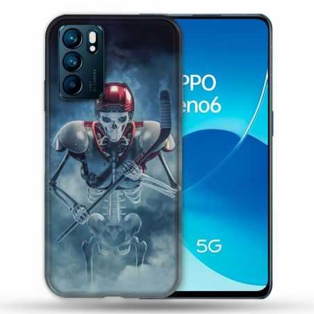Coque Pour Oppo Reno 6 Sport Hockey Squelette