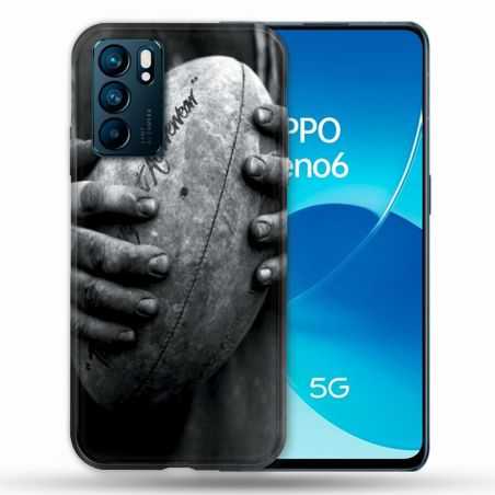Coque Pour Oppo Reno 6 Sport Rugby Ballon Vintage