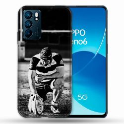 Coque Pour Oppo Reno 6 Sport Rugby Noir Blanc