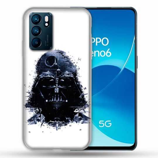 Coque Pour Oppo Reno 6 Star Wars - Dark Vador Blanc