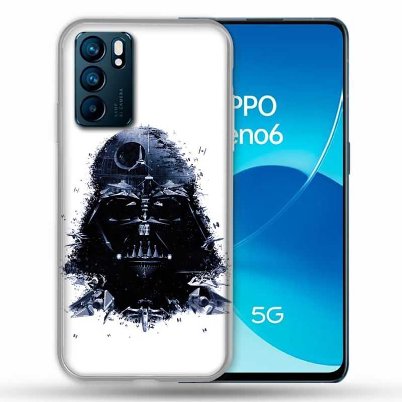 Coque Pour Oppo Reno 6 Star Wars - Dark Vador Blanc