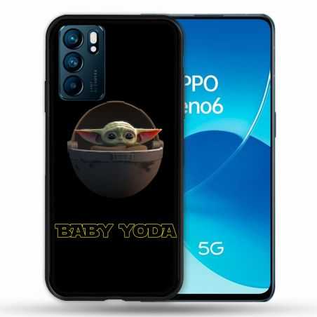 Coque Pour Oppo Reno 6 Star Wars - Yoda bebe noir