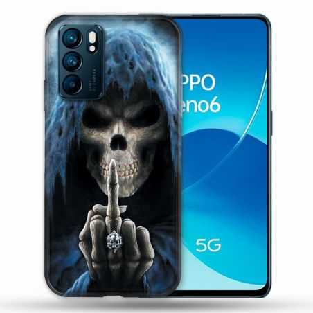 Coque Pour Oppo Reno 6 Tete de Mort Doigt