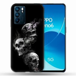 Coque Pour Oppo Reno 6 Tete de Mort Triple