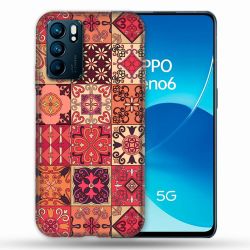 Coque Pour Oppo Reno 6 Texture Carreau Ciment Rouge