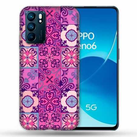 Coque Pour Oppo Reno 6 Texture Carreau Ciment Violet