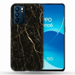 Coque Pour Oppo Reno 6 Texture Marbre Noir