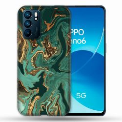Coque Pour Oppo Reno 6 Texture Marbre Vert