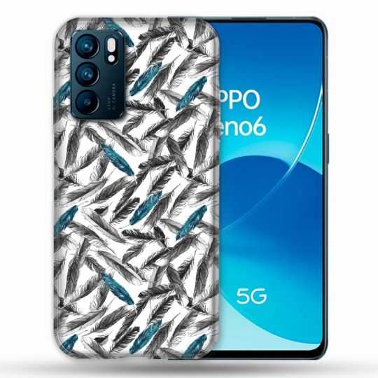 Coque Pour Oppo Reno 6 Texture Plume Canard