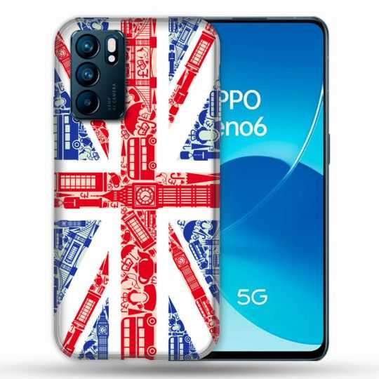 Coque Pour Oppo Reno 6 Voyage Angleterre Blanc