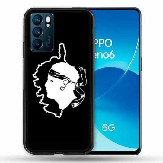 Coque Pour Oppo Reno 6 Voyage Corse Noir