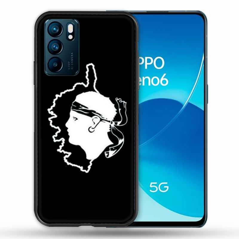 Coque Pour Oppo Reno 6 Voyage Corse Noir