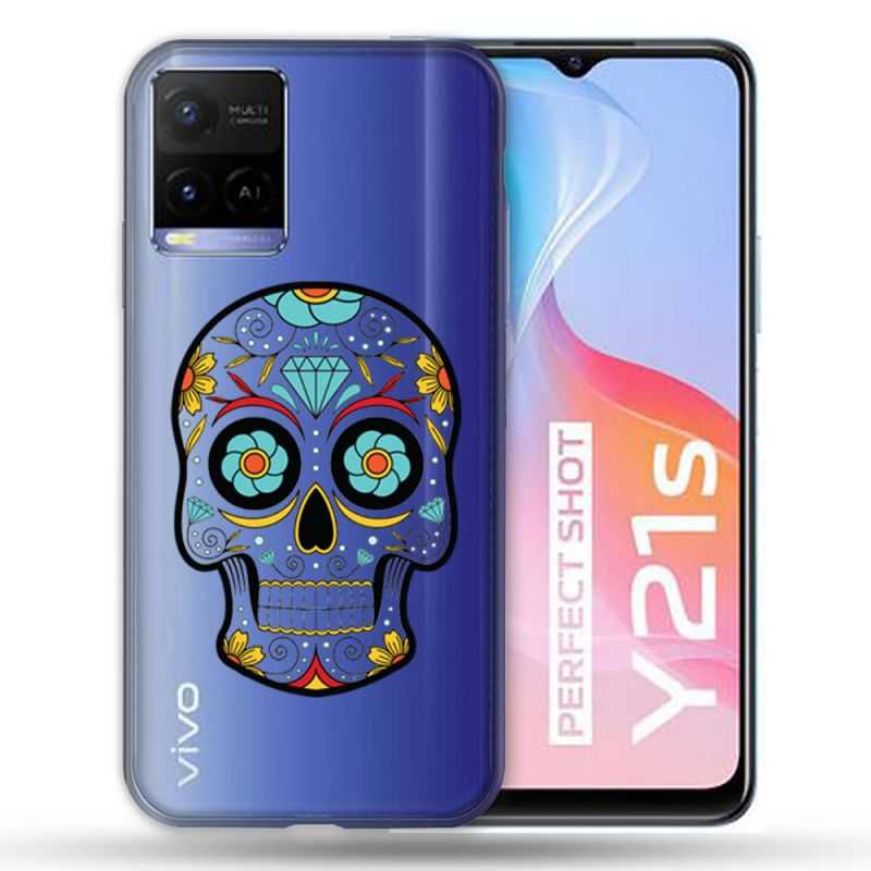 Coque Transparente Pour Vivo Y21 / Y21S / Y33S Tete Mort Color