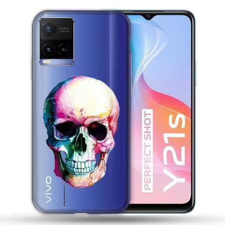Coque Transparente Pour Vivo Y21 / Y21S / Y33S Skull Head Crane Colore