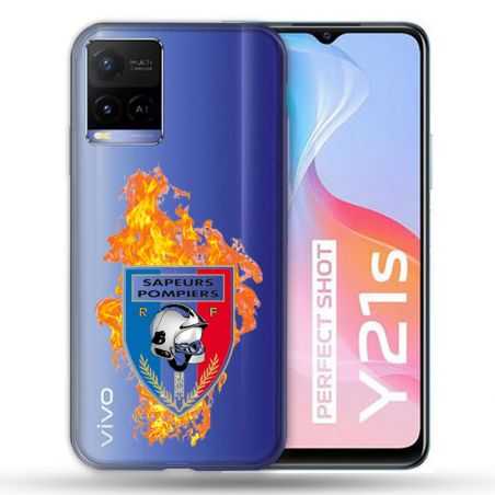 Coque Transparente Pour Vivo Y21 / Y21S / Y33S Pompier Feu