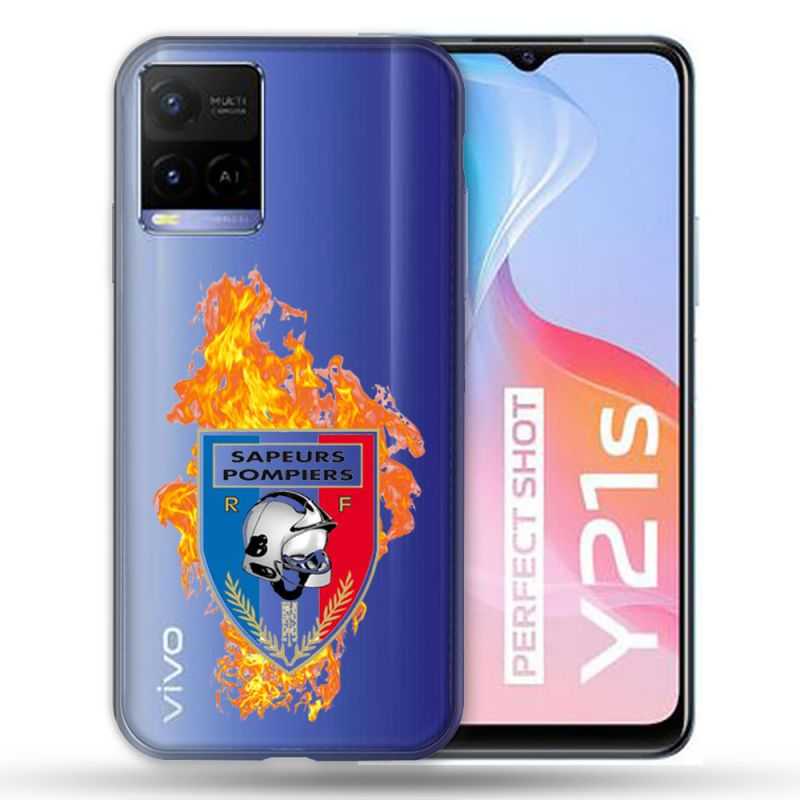 Coque Transparente Pour Vivo Y21 / Y21S / Y33S Pompier Feu