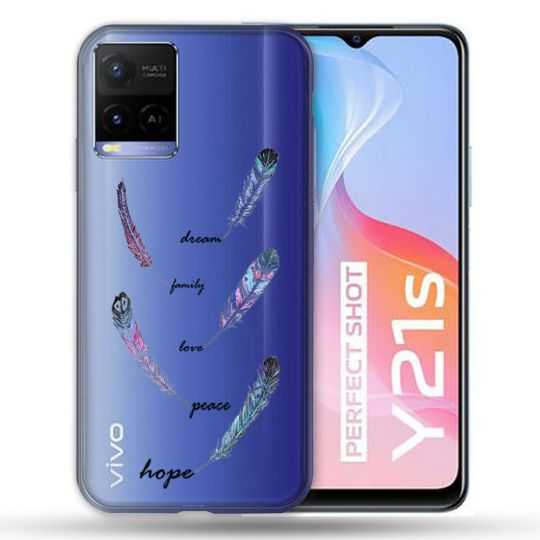 Coque Transparente Pour Vivo Y21 / Y21S / Y33S Plume Couleur