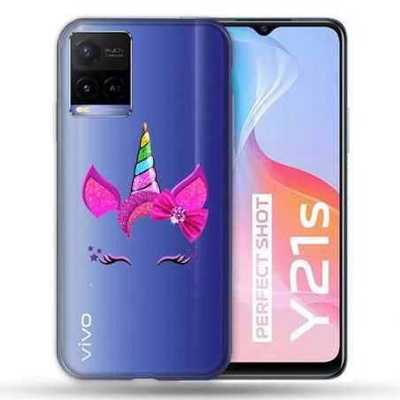 Coque Transparente Pour Vivo Y21 / Y21S / Y33S Licorne Paillette