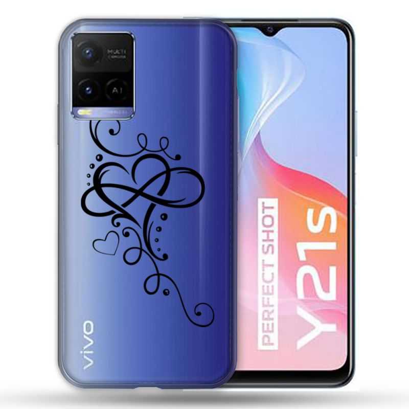 Coque Transparente Pour Vivo Y21 / Y21S / Y33S Cœur infini