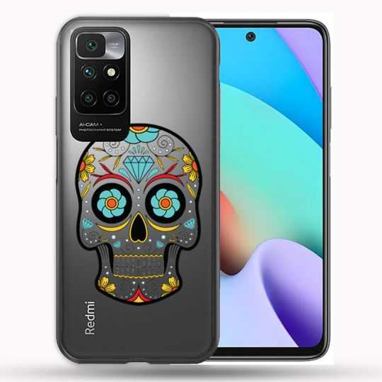 Coque Transparente Pour Xiaomi Redmi 10 Tete Mort Color