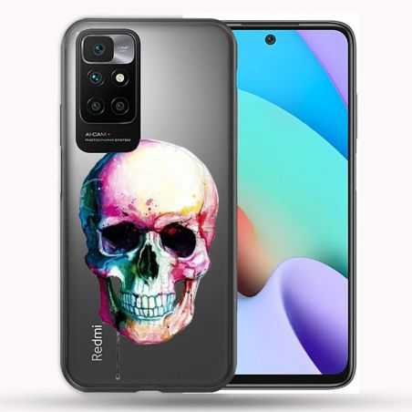 Coque Transparente Pour Xiaomi Redmi 10 Skull Head Crane Colore