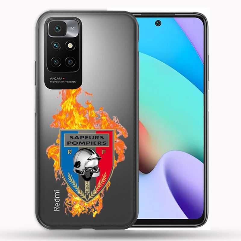 Coque Transparente Pour Xiaomi Redmi 10 Pompier Feu