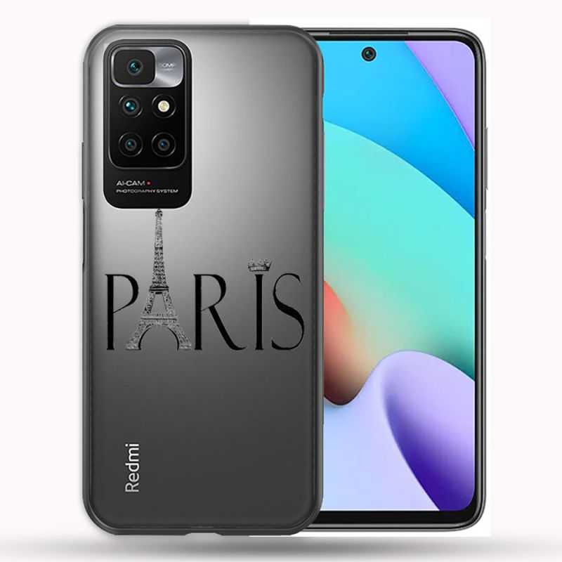 Coque Transparente Pour Xiaomi Redmi 10 Paris Noir