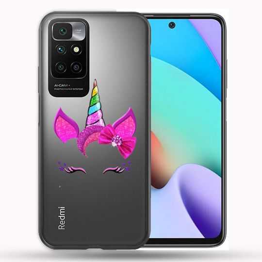 Coque Transparente Pour Xiaomi Redmi 10 Licorne Paillette