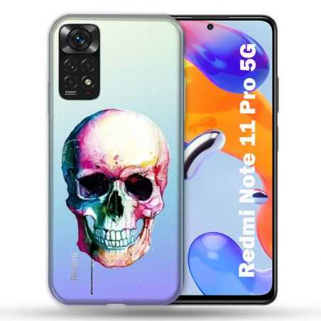 Coque Transparente Pour Xiaomi Redmi Note 11 / 11S Skull Head Crane Colore