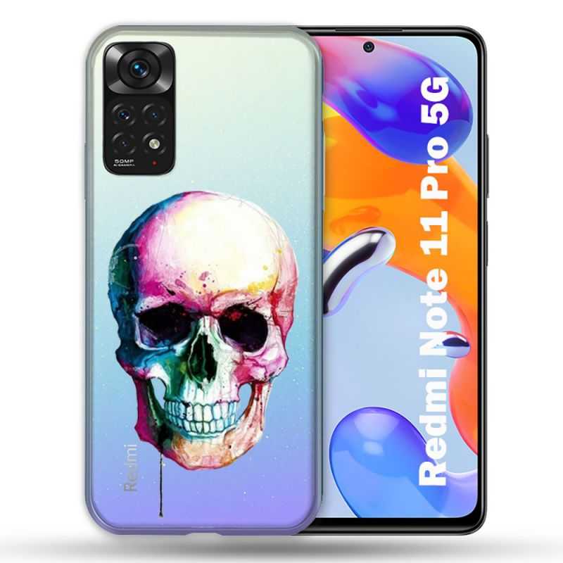Coque Transparente Pour Xiaomi Redmi Note 11 / 11S Skull Head Crane Colore