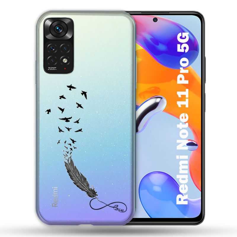 Coque Transparente Pour Xiaomi Redmi Note 11 / 11S Plume Infini