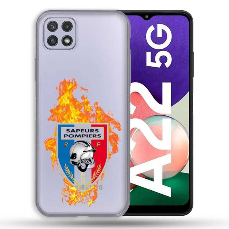Coque Transparente Pour Samsung Galaxy A22 5G Pompier Feu